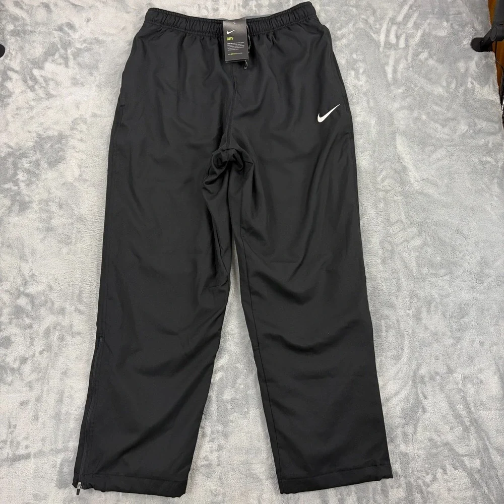 Nike Track Pants Black Men's Size XL Elastic Waist Straight Leg 897038-010 NEW